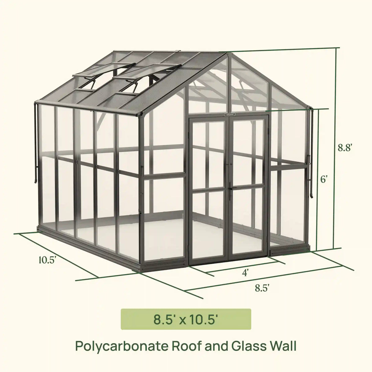 Vego Victorian Greenhouse - 8.5ft Wide
