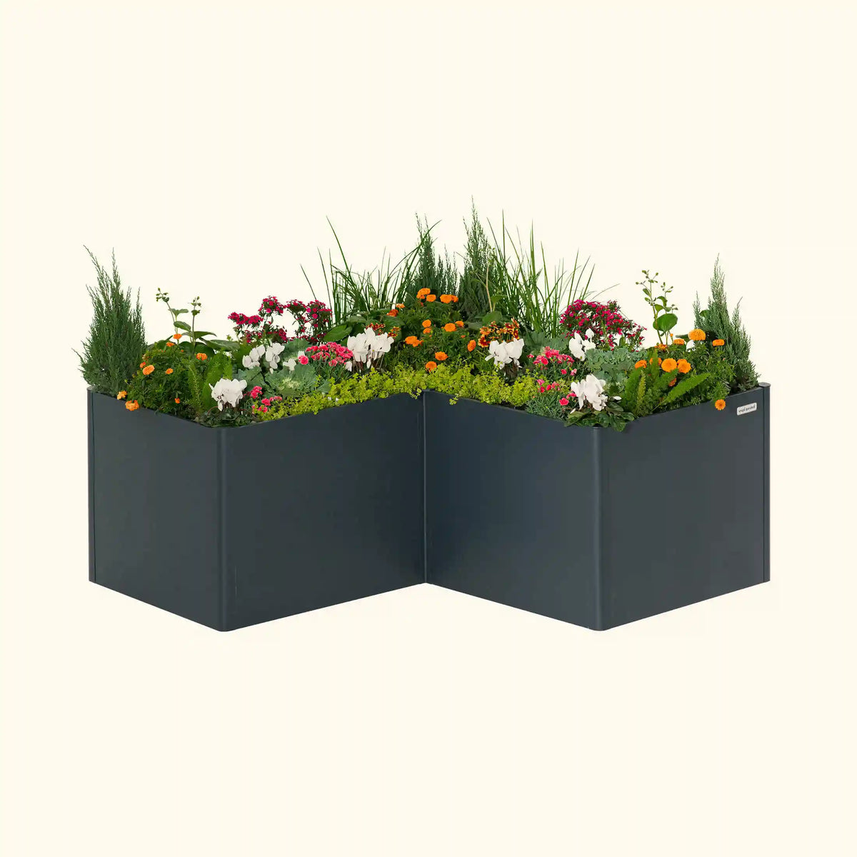32" Extra Tall Modern Pro 83" x 83" L Shape Metal Raised Garden Bed - Midnight Blue