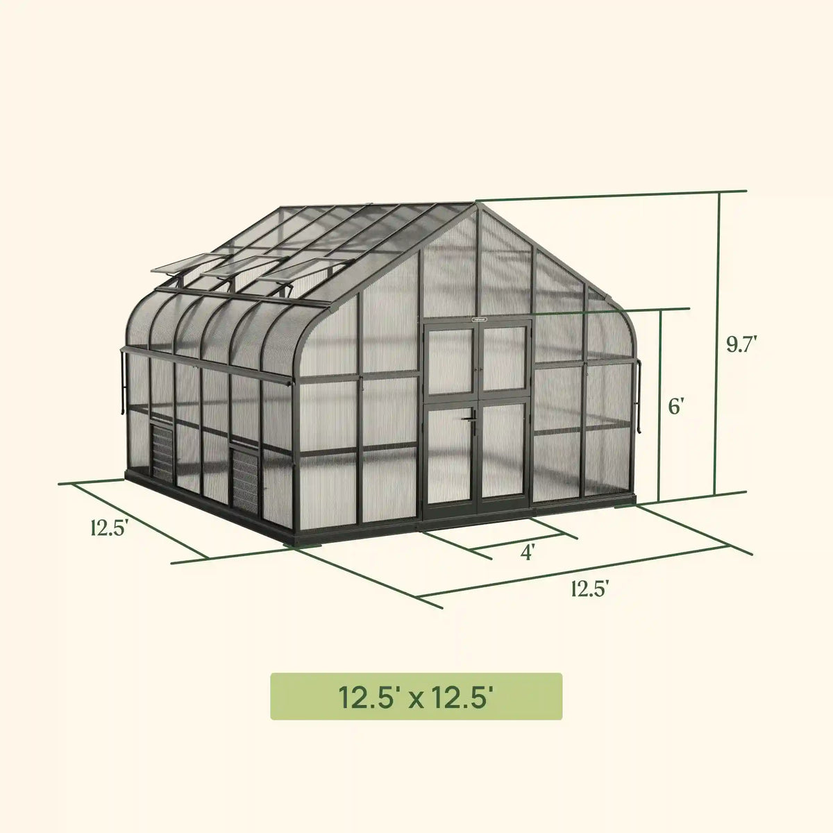Vego Grand Pacific Greenhouse – 12.5ft Grow Light Garden + Bistro