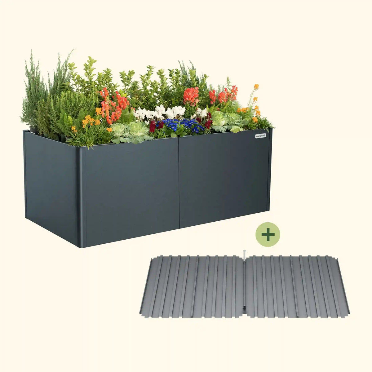 32" Extra Tall Modern Pro 42" x 83" Metal Raised Garden Bed - With Intermediate Floor