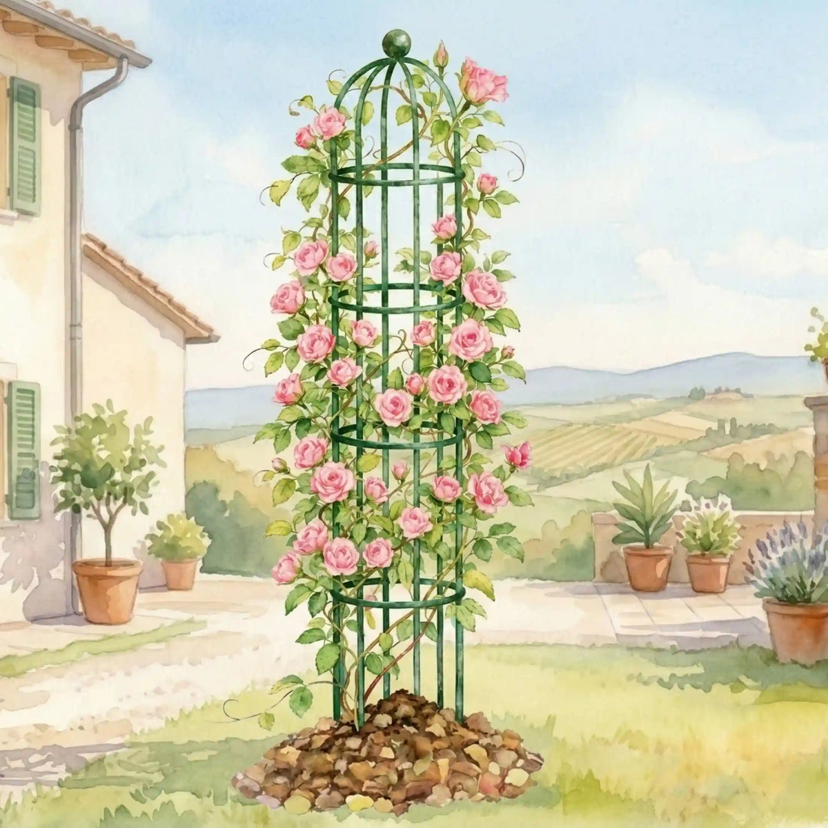 Round Obelisk Garden Trellis - 6.4 ft