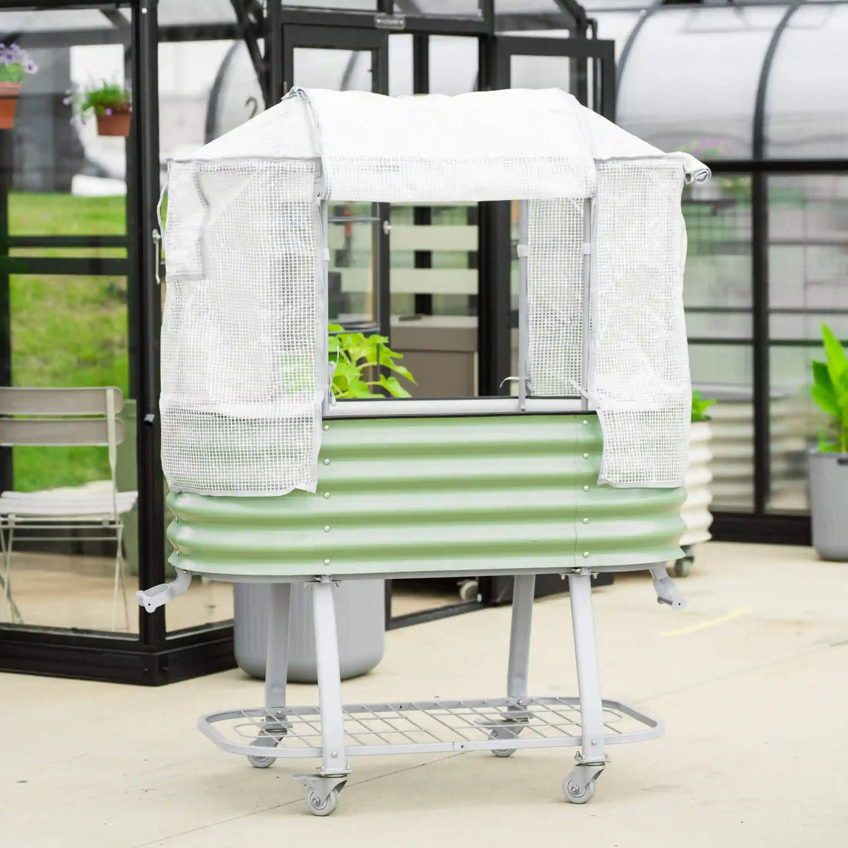 Greenhouse Frost Cover for Self-Watering Elevated Rolling Bed