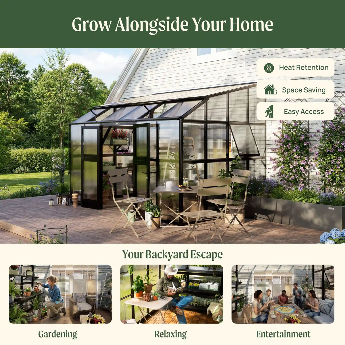 Lean-To Greenhouse - 8.5' x 12.5'