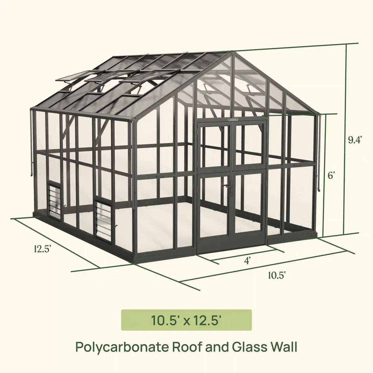 Vego Victorian Greenhouse - 10.5ft Wide