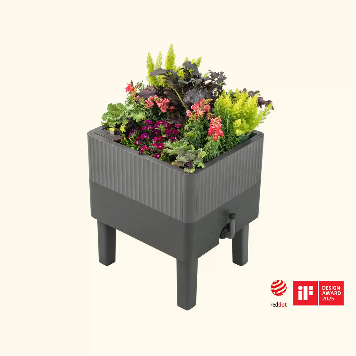 EZCube Self-Watering Planter 21" x 24" Elevated - Fog Gray
