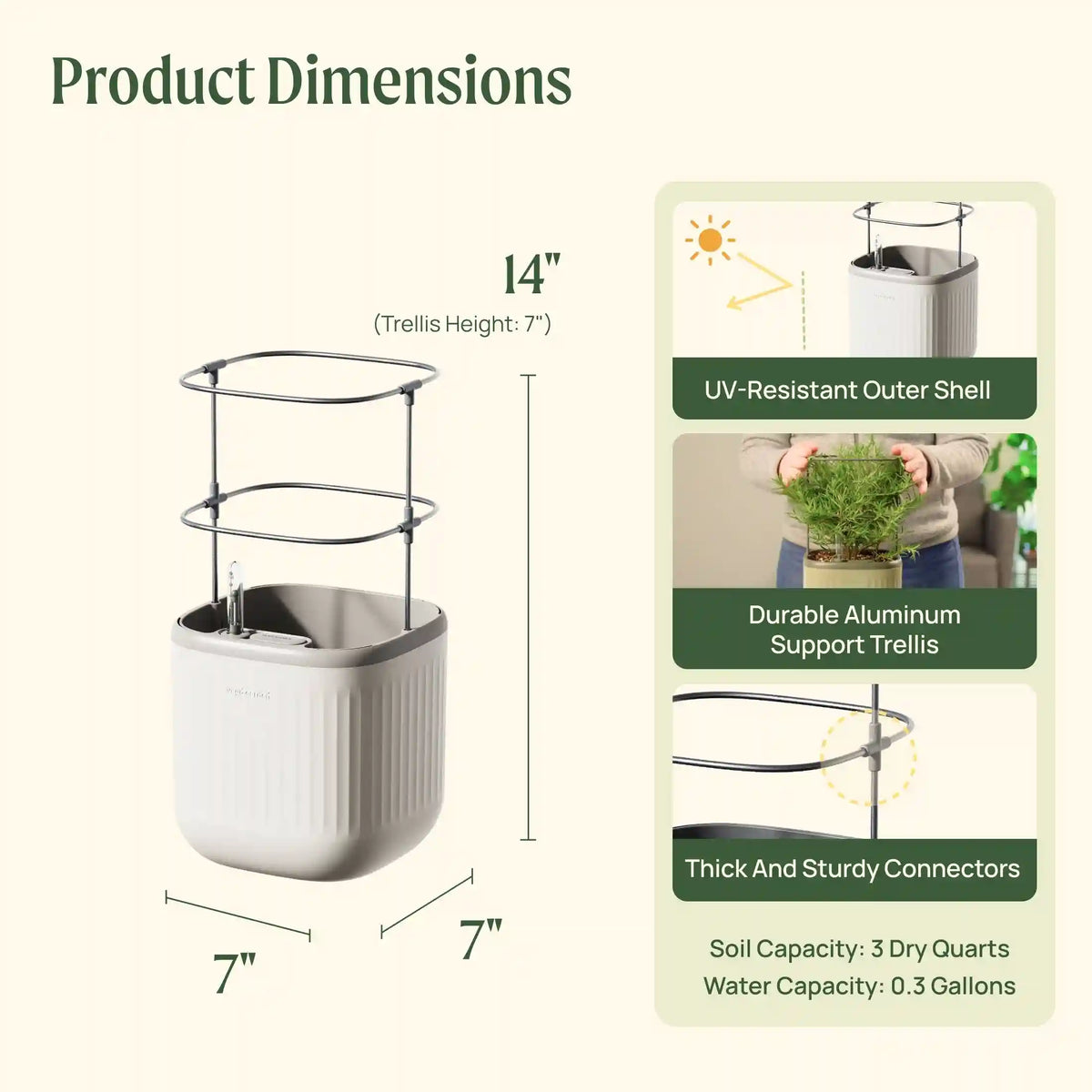 EZ Self-Watering Mini Planter Pot with Trellis