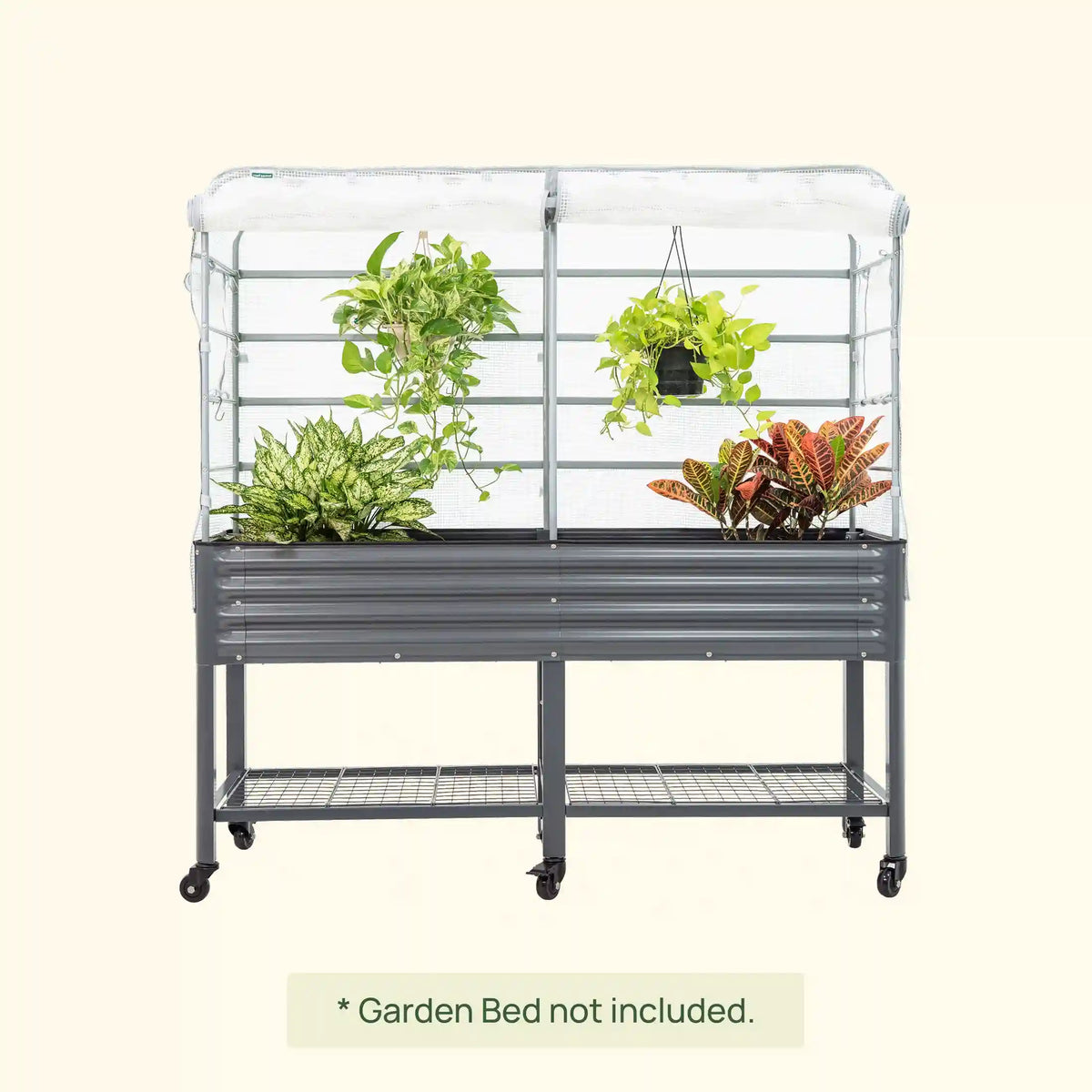 Greenhouse Frost Cover & Trellis System for Elevated Bed