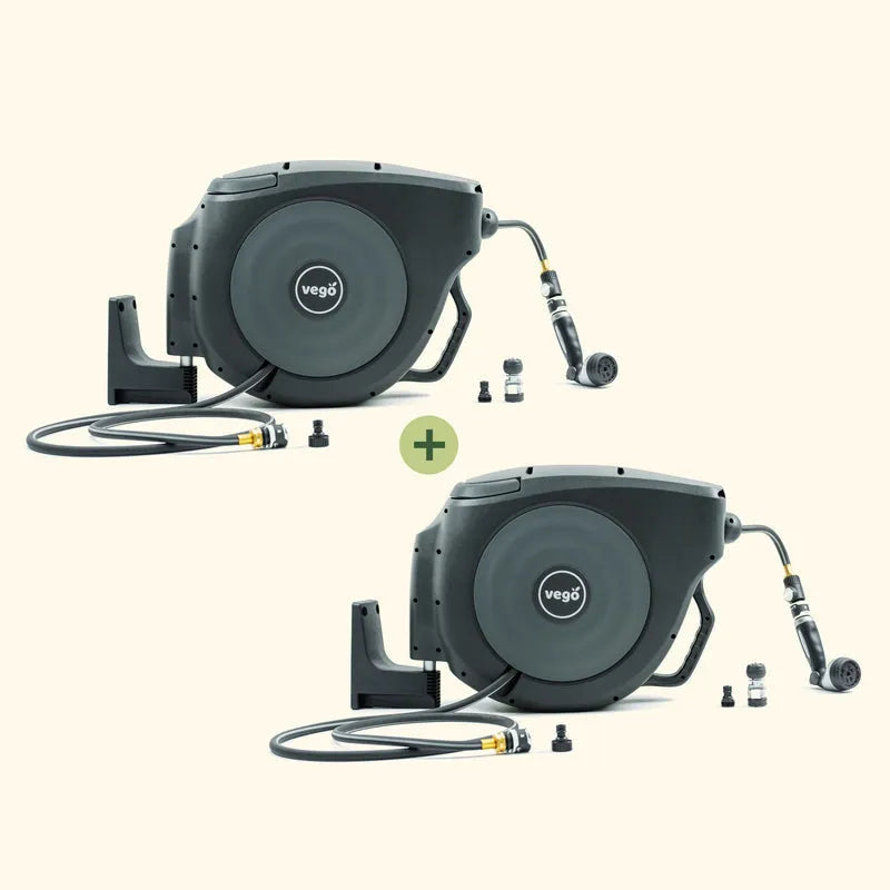 2-Pack Retractable Hose Reel Set