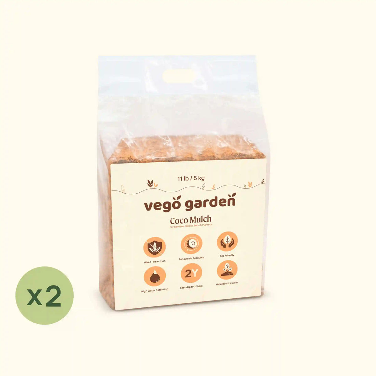 Vego Garden Coco Mulch 11 lb Block