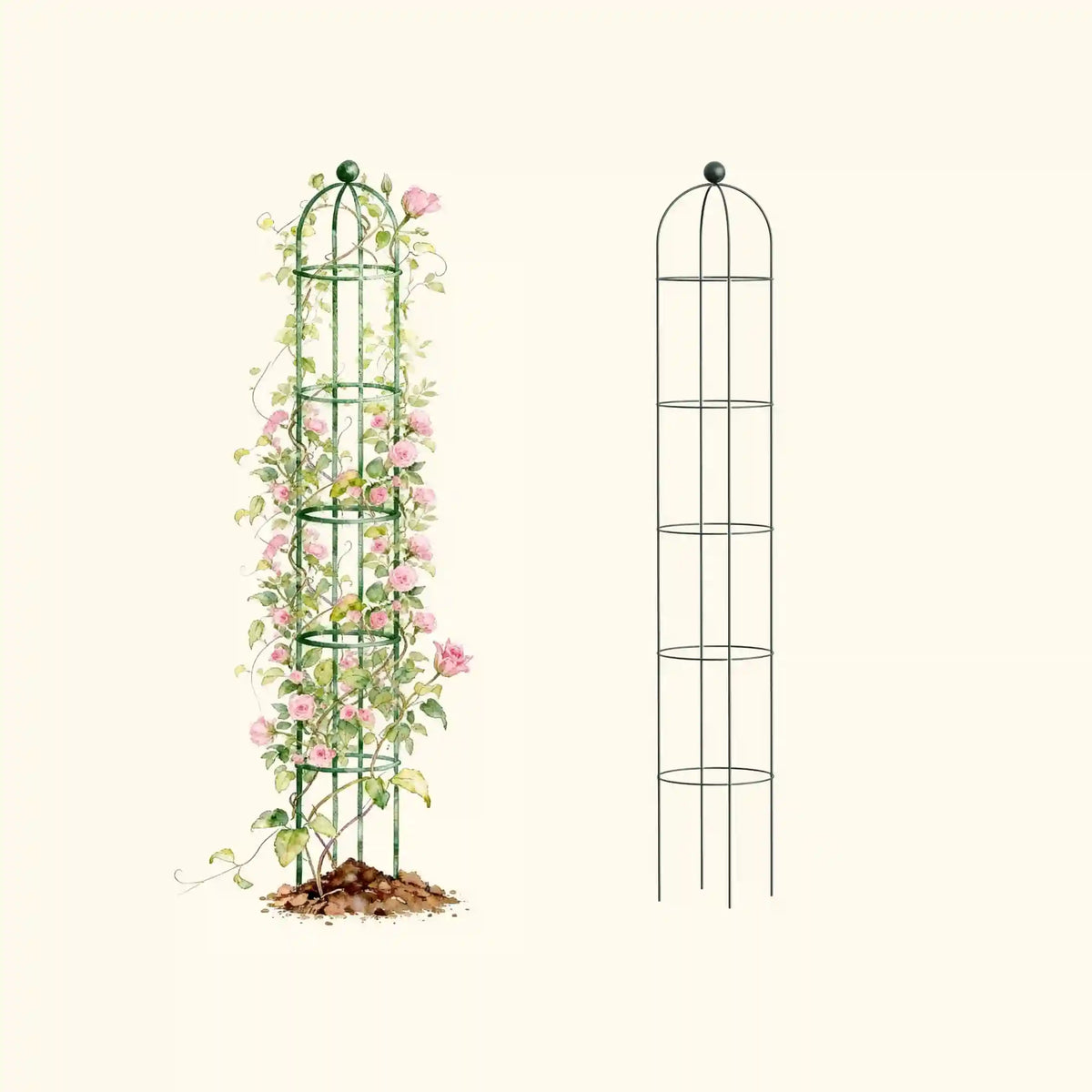 Round Obelisk Garden Trellis - 7.6 ft