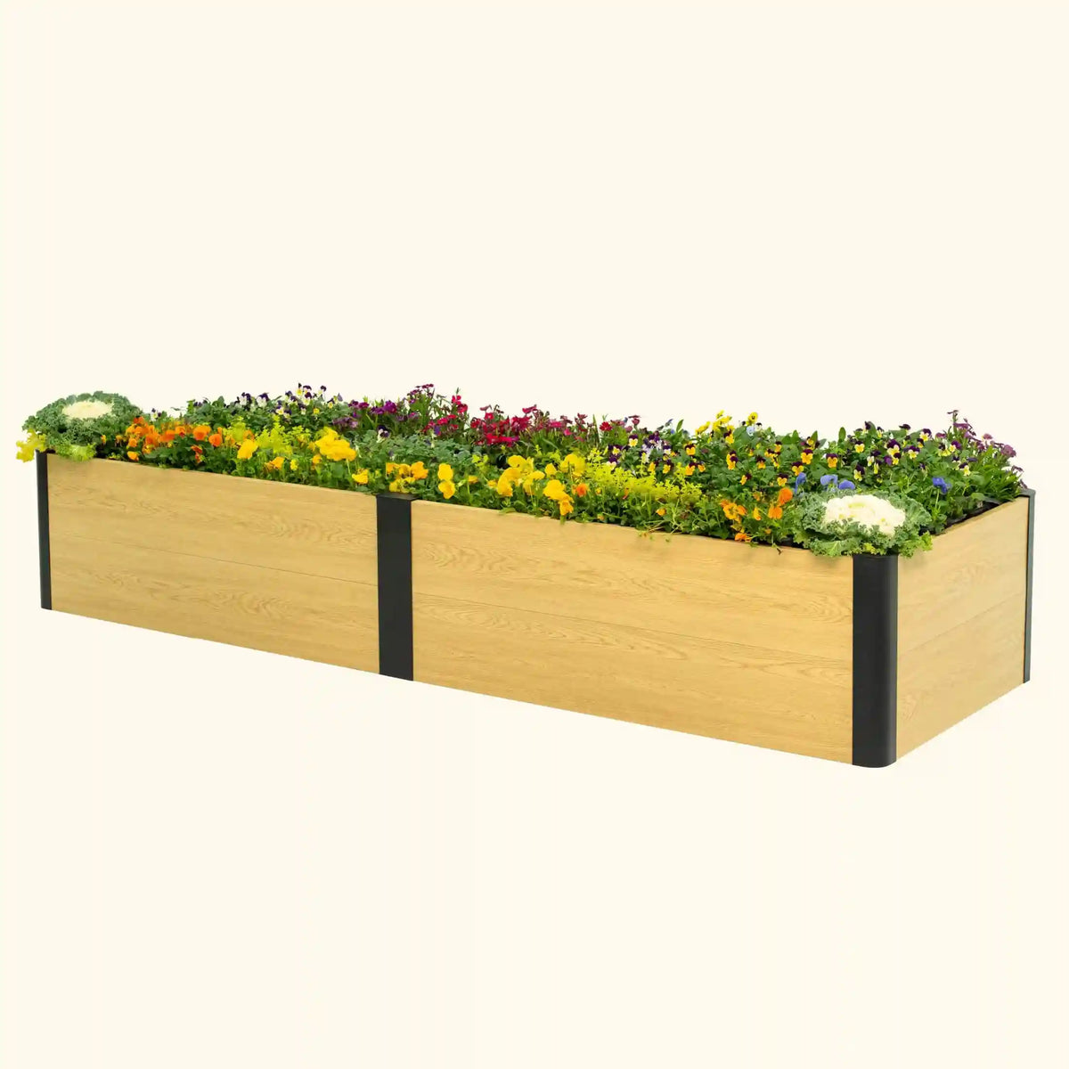 16" Tall Woodgrain 2' x 8' Metal Raised Garden Bed