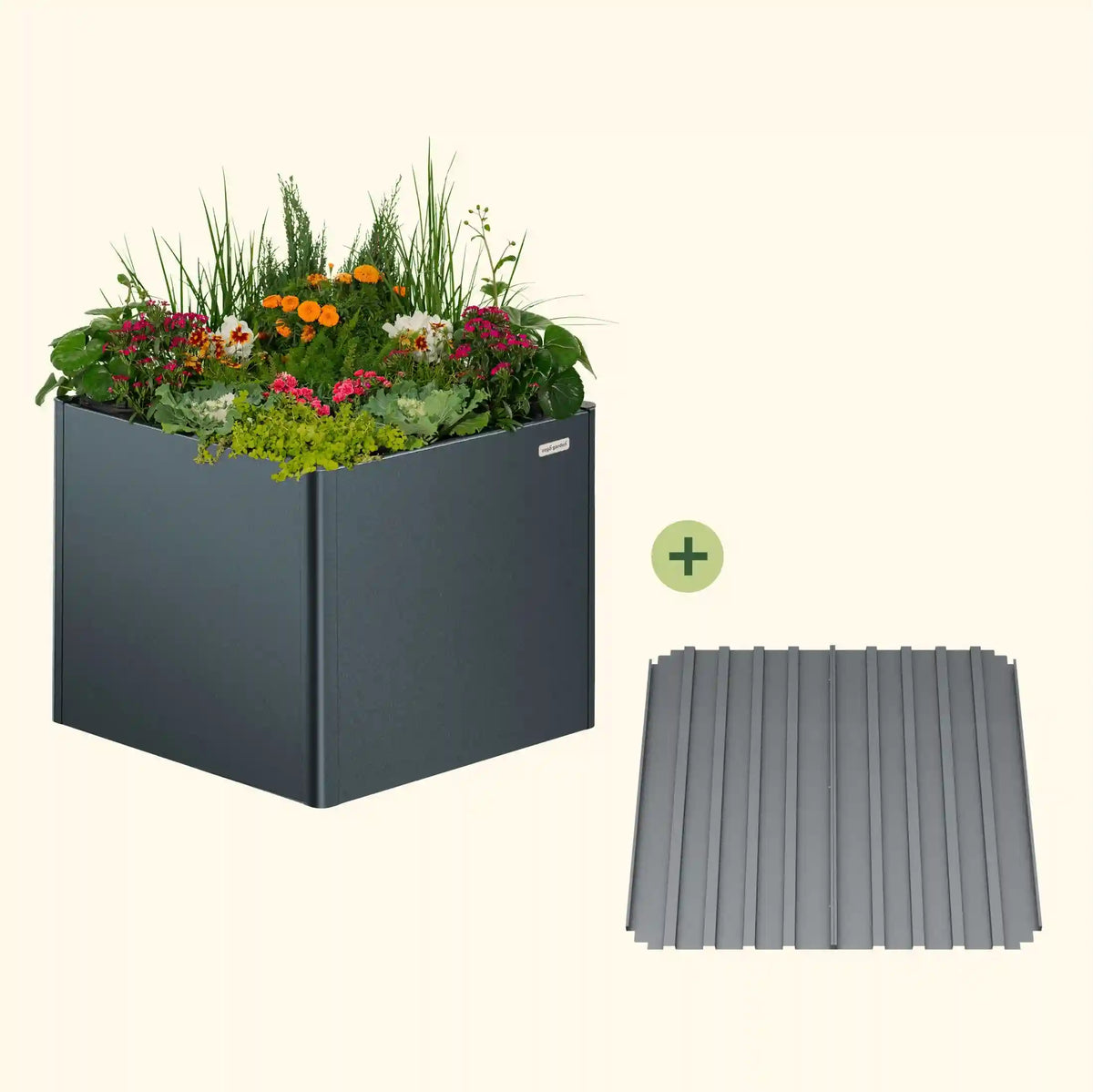 32" Extra Tall Modern Pro 42" x 42" Metal Raised Garden Bed - With Intermediate Floor