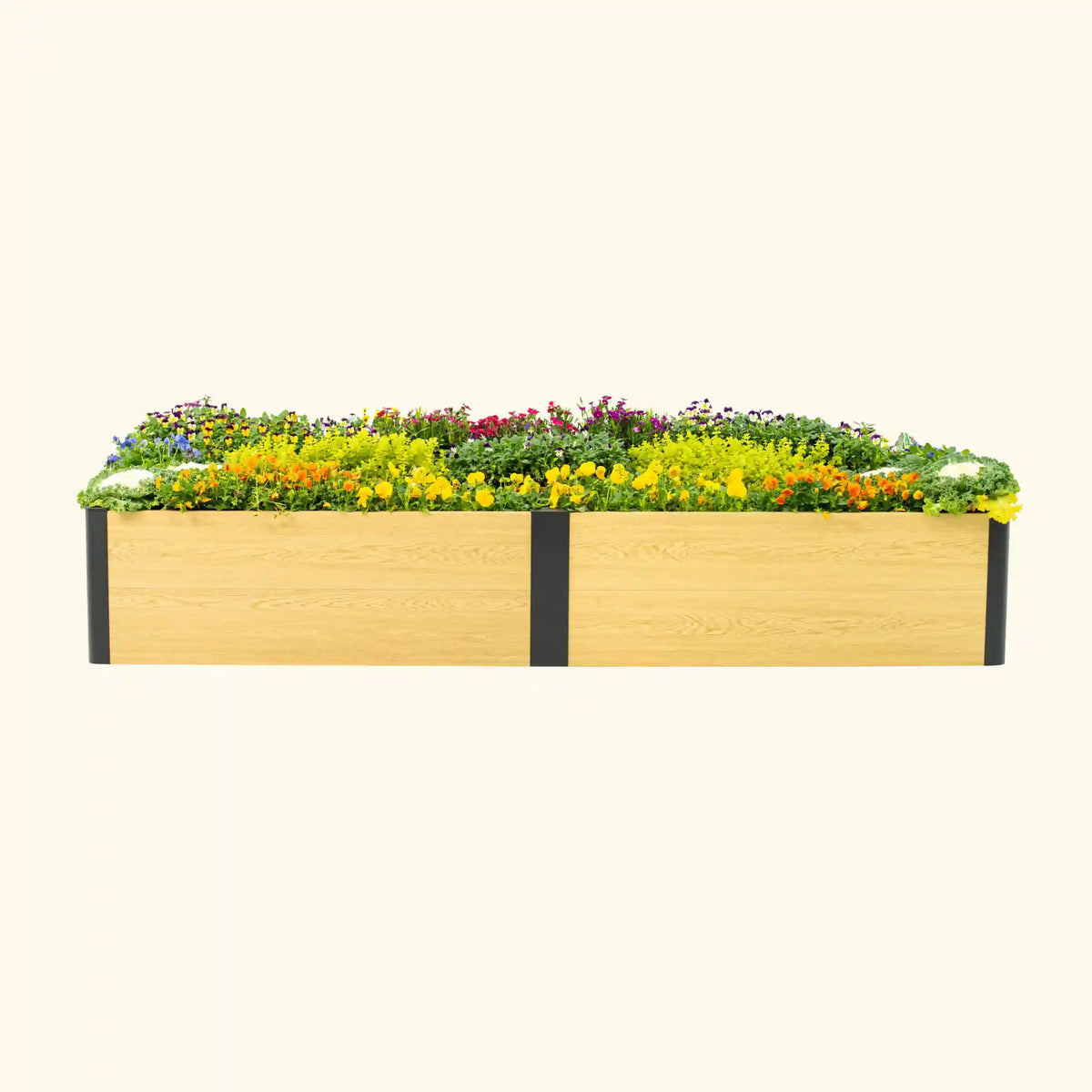 16" Tall Woodgrain 2' x 8' Metal Raised Garden Bed
