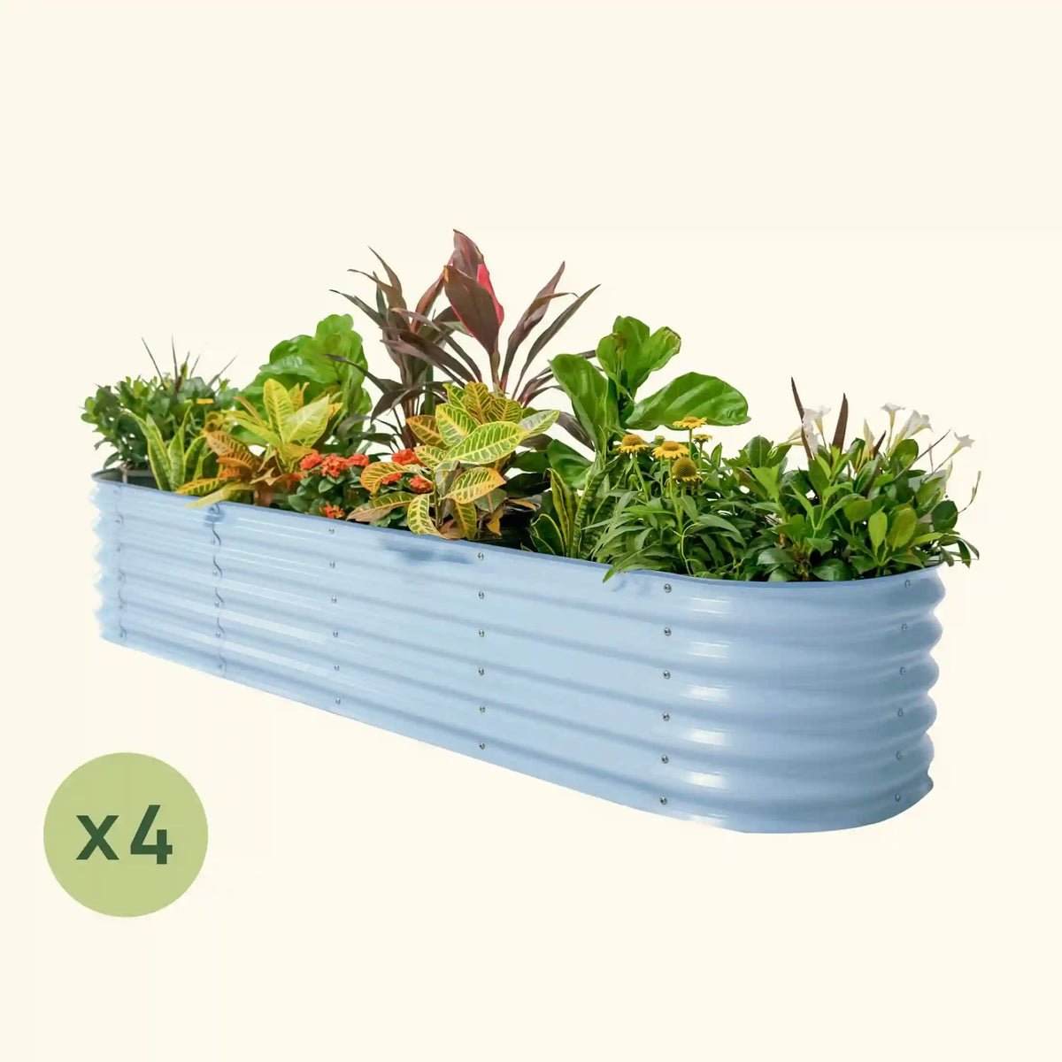 4-Pack 17" Tall 9 In 1 Large Modular Metal Raised Garden Bed Kit