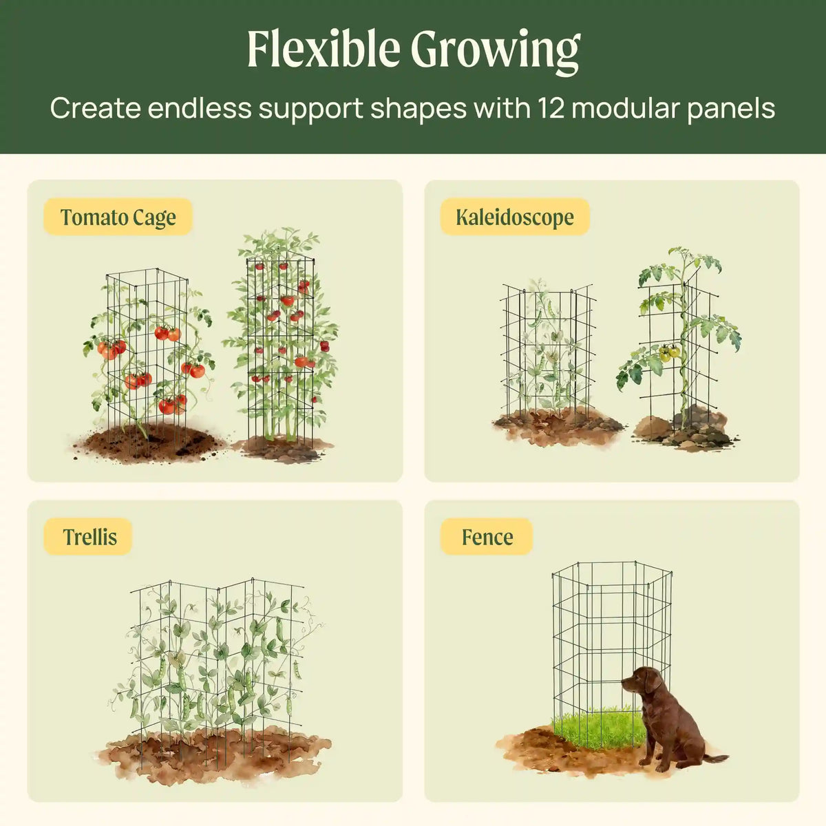 FlexGrow™ Modular Cage Trellis System - 12 Panels