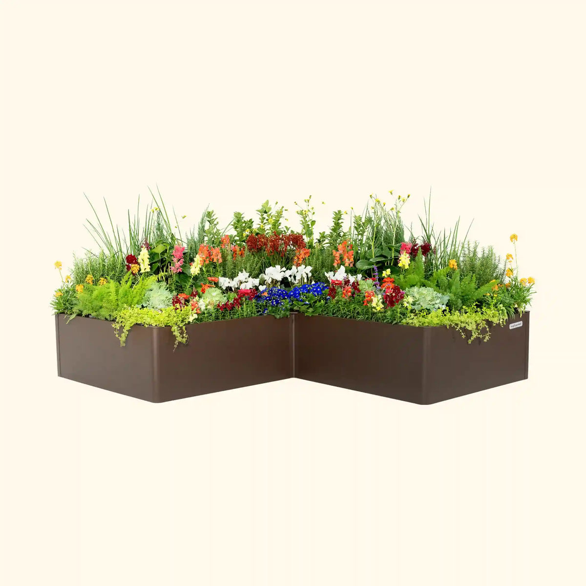 17" Tall Modern Pro 83" x 83" L Shape Metal Raised Garden Bed