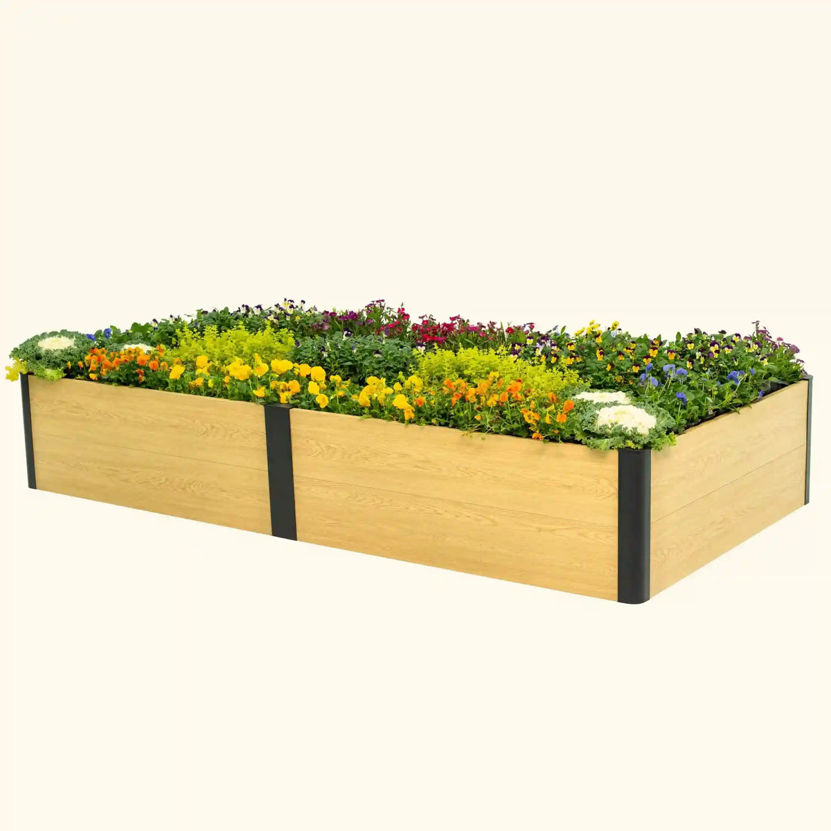 16" Tall Woodgrain 4' x 8' Metal Raised Garden Bed