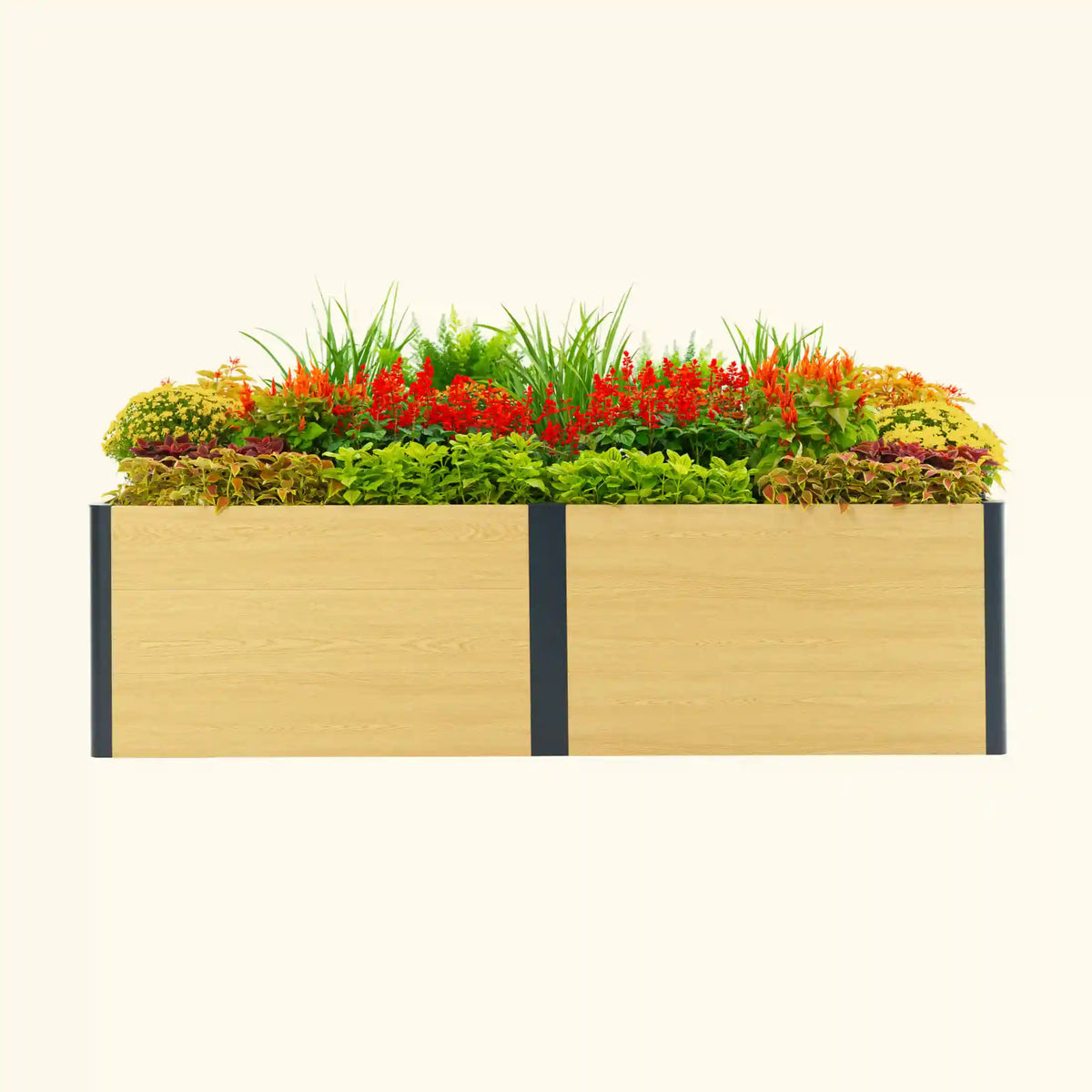26" Tall Woodgrain 2' x 8' Metal Raised Garden Bed