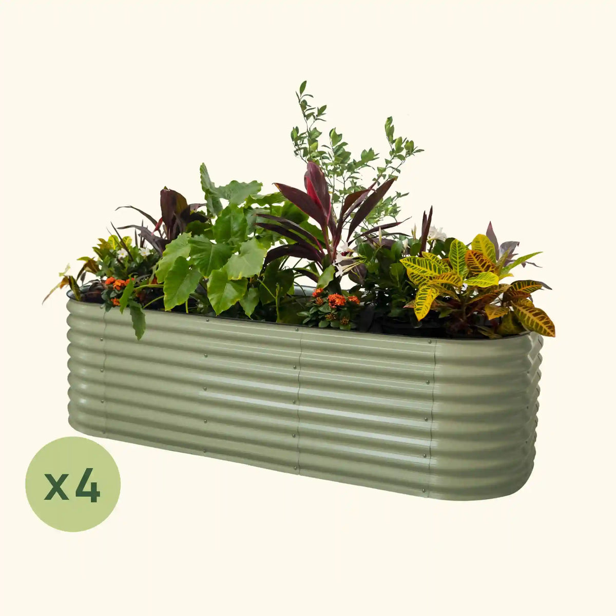 4-Pack 26" Tall 10 In 1 Jumbo Modular Metal Raised Garden Bed Kit