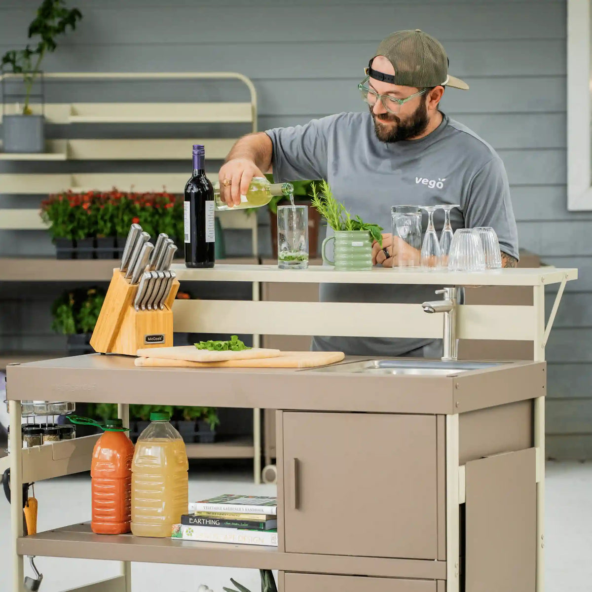 Potting Bench Bar Top Shelf