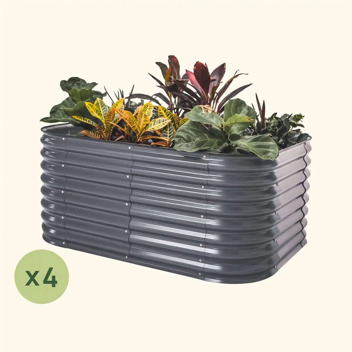 4-Pack 26" Tall 6 In 1 Medium Modular Metal Raised Garden Bed Kit